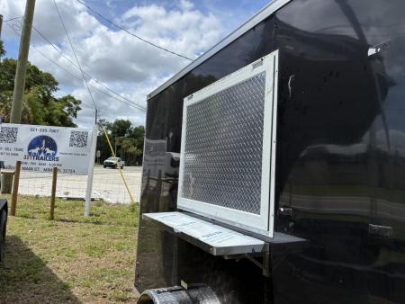 Used 2025 All World Trailers 7 x 12 Black Single Axle Enclosed Food Trailer