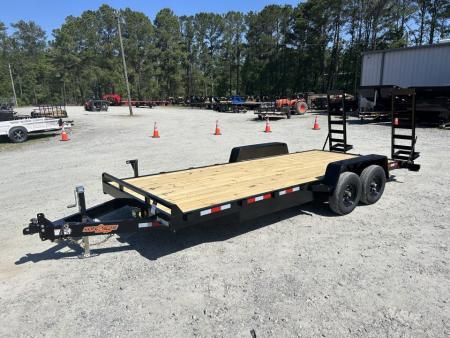 New 2026 Down 2 Earth Trailers 82X20 Equipment Trailer with 5ft Stand Up Ramps & #5200 axles