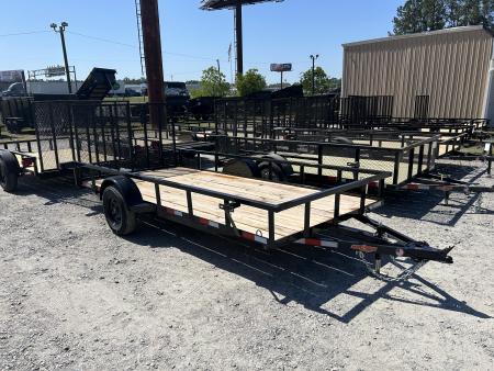New 2026 Down 2 Earth Trailers 76X14 Utility Trailer, with Tube Top Rail & Spring assist Gate