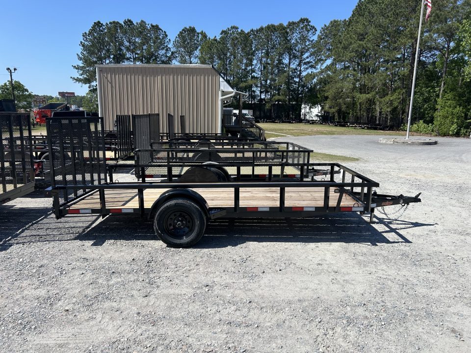 New 2026 Down 2 Earth Trailers 76X14 Utility Trailer, with Tube Top Rail & Spring assist Gate