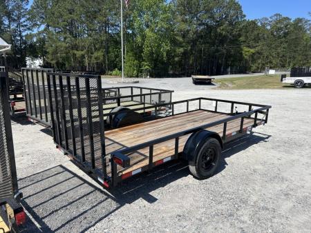 New 2026 Down 2 Earth Trailers 76X14 Utility Trailer, with Tube Top Rail & Spring assist Gate