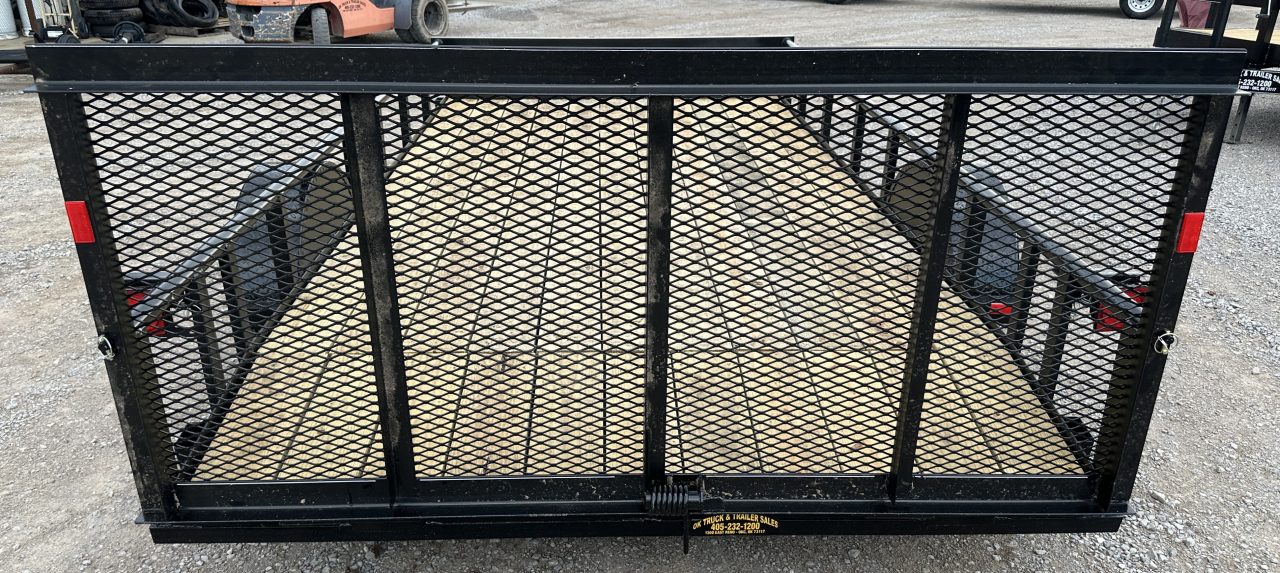 New 2026 Road Boss 83"x14' Single Axle with 3' Spring Assisted Gate, Dove Tail & Pipe Top Utility Trailer