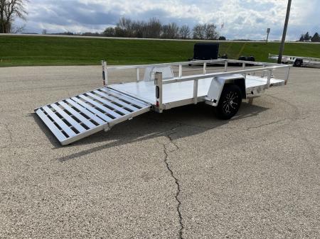 New 2026 Black Rhino Aluminum LSS612A 6'x12' w/ Bi-Fold Gate (ATV / UTV / Side by Side / Golf Cart / Motorcycle) Utility Trailer