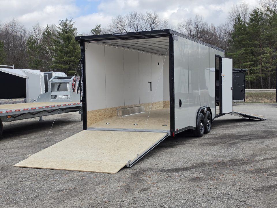 New 8'X20'+ 48" VNOSE W/RAMP CAR HAULER ENCLOSED 5200# AXLES ALL ALUMINUM LIGHTNING 2026
