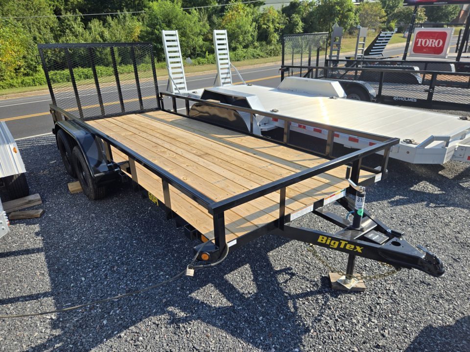New 6'5" x 16 Big Tex 60PI Tandem Axle Utility Trailer, 6k GVWR ***2" Ball, Spring Assist Gate, Spare Mount