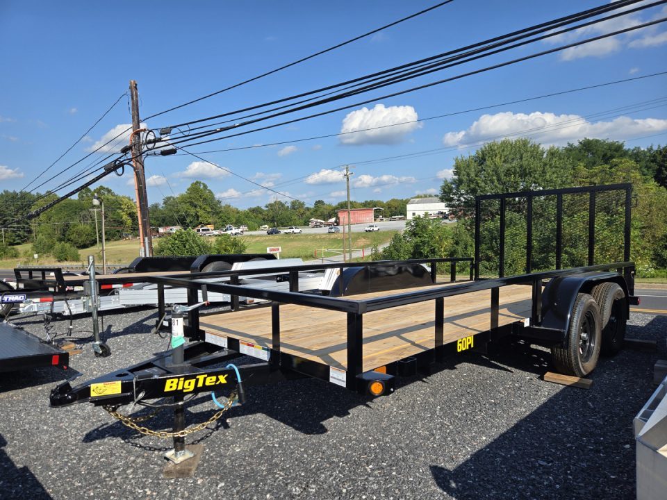 New 6'5" x 16 Big Tex 60PI Tandem Axle Utility Trailer, 6k GVWR ***2" Ball, Spring Assist Gate, Spare Mount