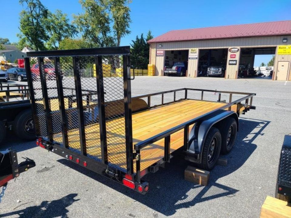 New 6'5" x 16 Big Tex 60PI Tandem Axle Utility Trailer, 6k GVWR ***2" Ball, Spring Assist Gate, Spare Mount