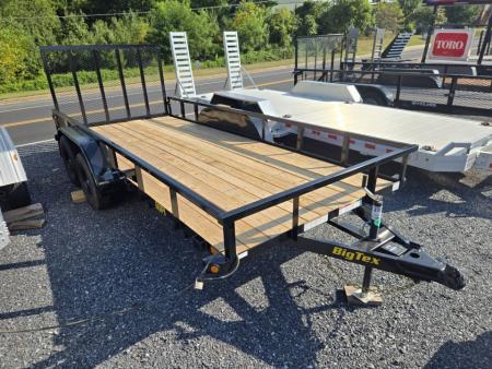 New 6'5" x 16 Big Tex 60PI Tandem Axle Utility Trailer, 6k GVWR ***2" Ball, Spring Assist Gate, Spare Mount