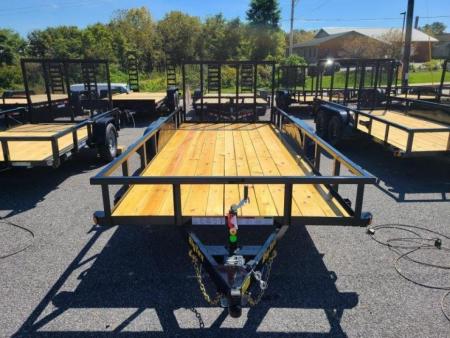 New 6'5" x 16 Big Tex 60PI Tandem Axle Utility Trailer, 6k GVWR ***2" Ball, Spring Assist Gate, Spare Mount