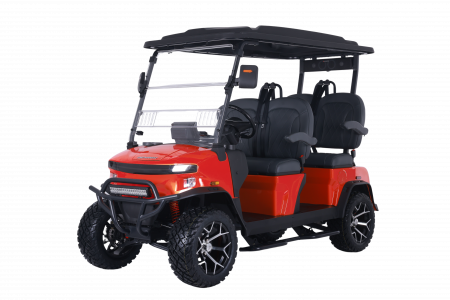 New 2026 Denago EV Rover XL - RED - 4-Person Lifted Golf Cart