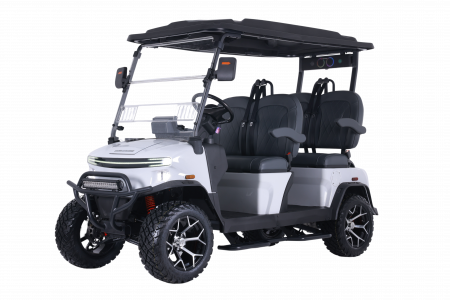 New 2026 Denago EV Rover XL - MATTE WHITE - 4-Person Lifted Golf Cart