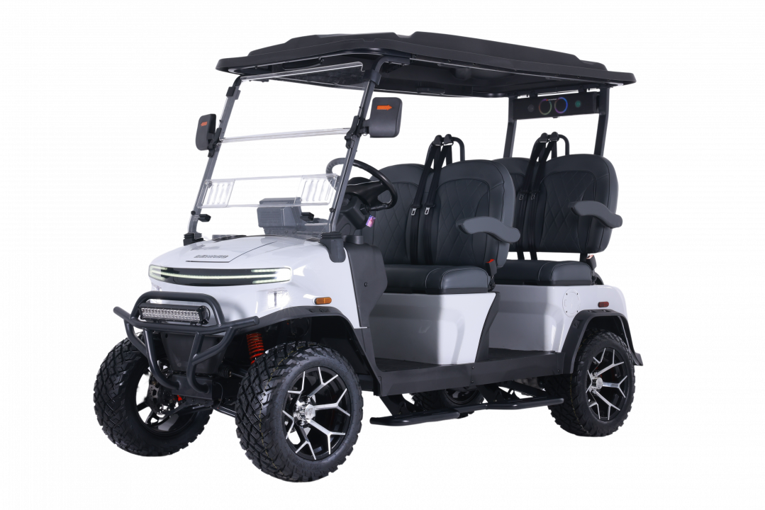 New 2026 Denago EV Rover XL - MATTE WHITE - 4-Person Lifted Golf Cart