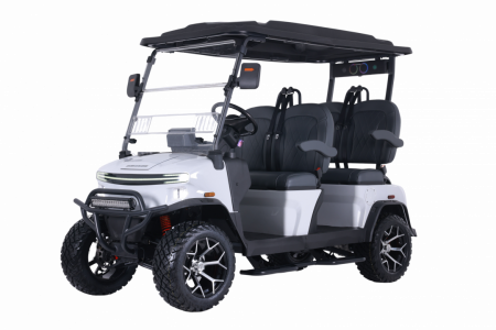 New 2026 Denago EV Rover XL - MATTE WHITE - 4-Person Lifted Golf Cart