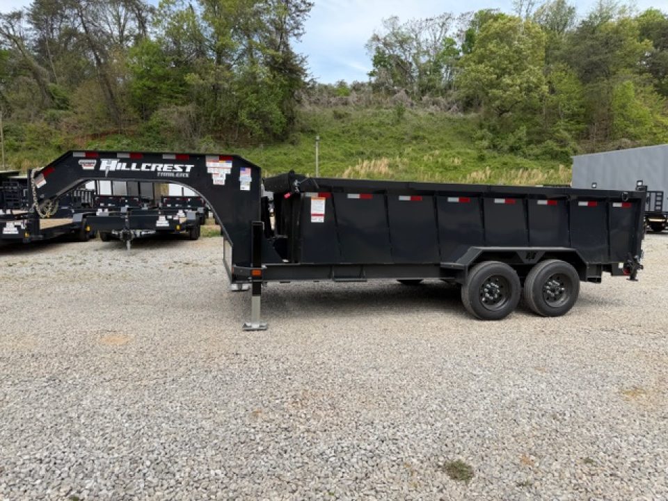 New 2026 Hillcrest Trailers 7x16 17.6k w/ HD ramps & Hyd jacks Dump Trailer