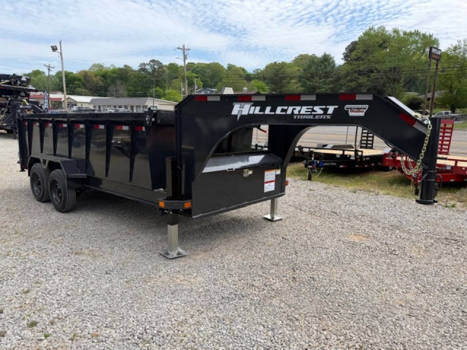 New 2026 Hillcrest Trailers 7x16 17.6k w/ HD ramps & Hyd jacks Dump Trailer