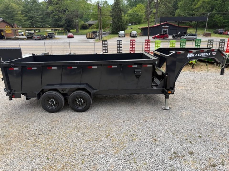 New 2026 Hillcrest Trailers 7x16 17.6k w/ HD ramps & Hyd jacks Dump Trailer