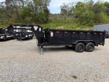 New 2026 Hillcrest Trailers 7x16 17.6k w/ HD ramps & Hyd jacks Dump Trailer