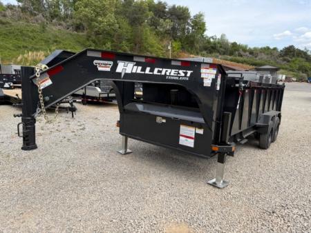 New 2026 Hillcrest Trailers 7x16 17.6k w/ HD ramps & Hyd jacks Dump Trailer