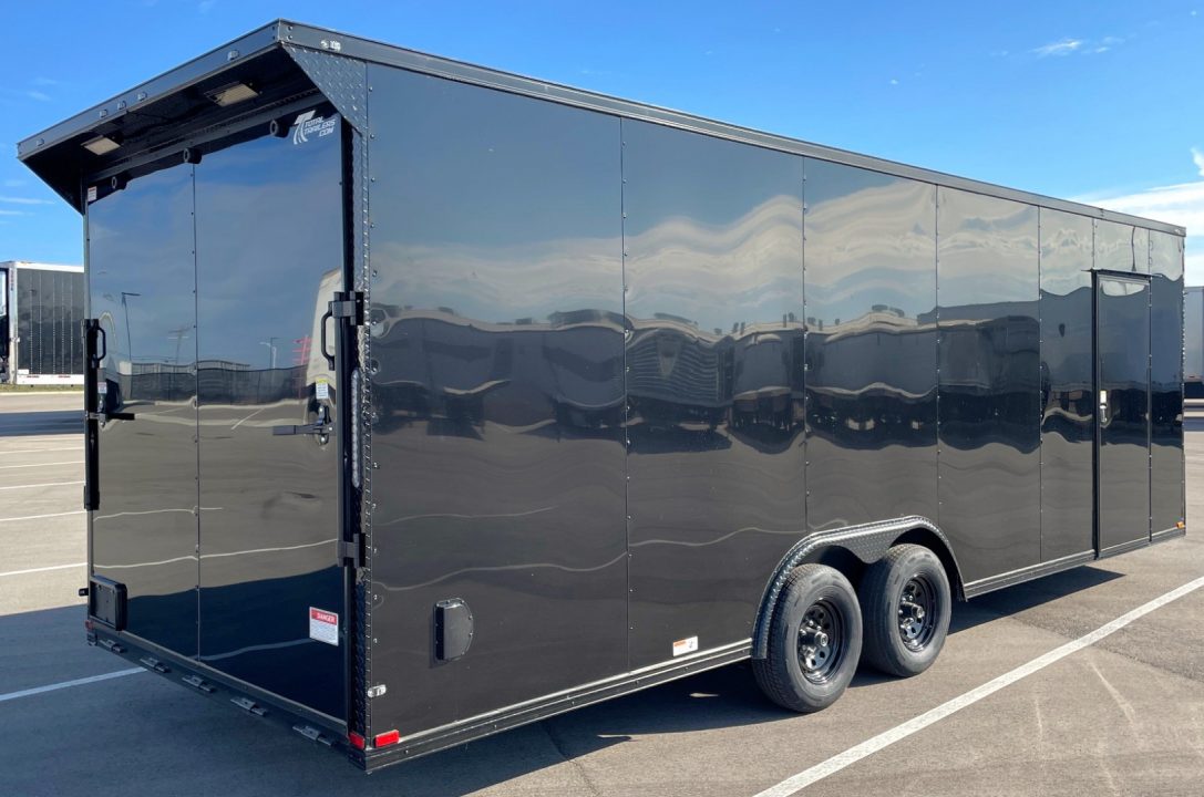 New 8.5 x 24' Enclosed Blackout Car / Racing Trailer 9,990LB, 7' High, Spoiler, Spread Axles