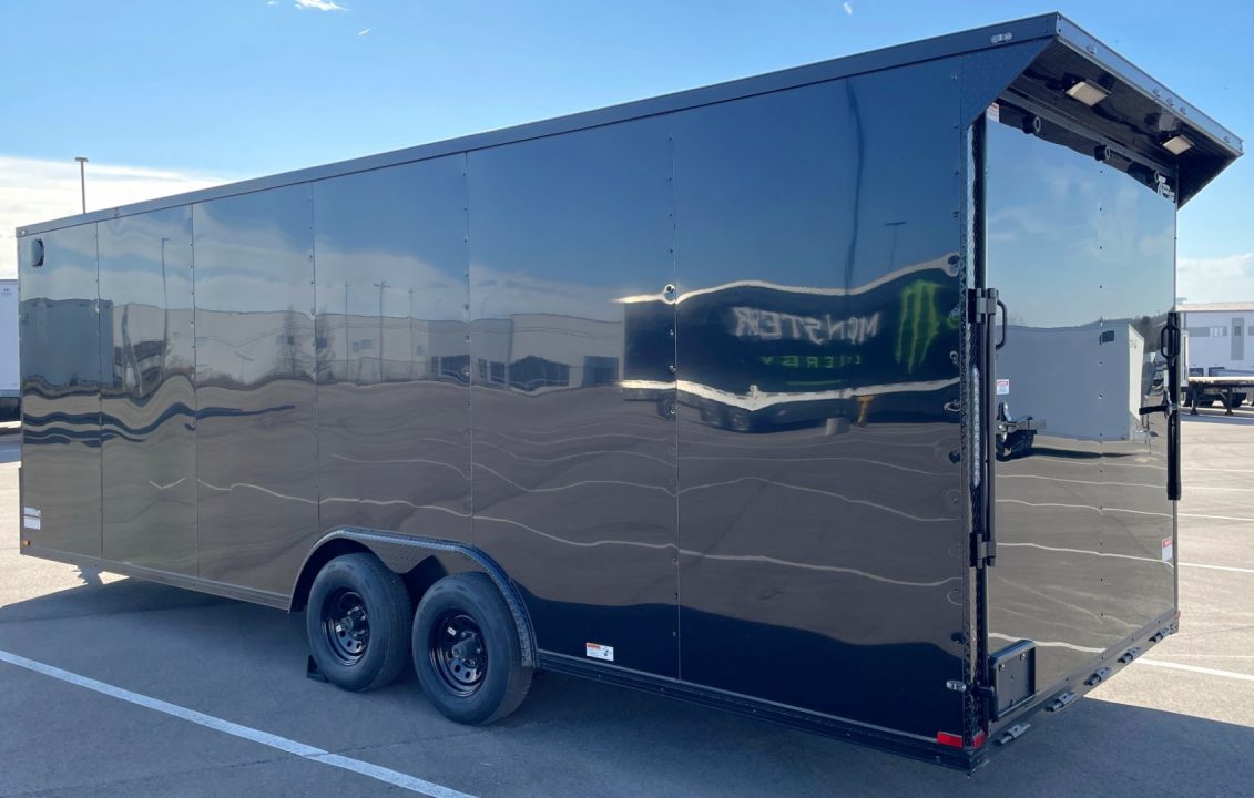 New 8.5 x 24' Enclosed Blackout Car / Racing Trailer 9,990LB, 7' High, Spoiler, Spread Axles