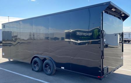 New 8.5 x 24' Enclosed Blackout Car / Racing Trailer 9,990LB, 7' High, Spoiler, Spread Axles
