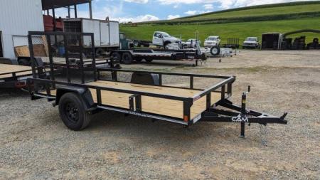 New 2026 CAM SUPERLINE 6x12 Tubular Top Rail Utility Trailer w/ Spring Assist