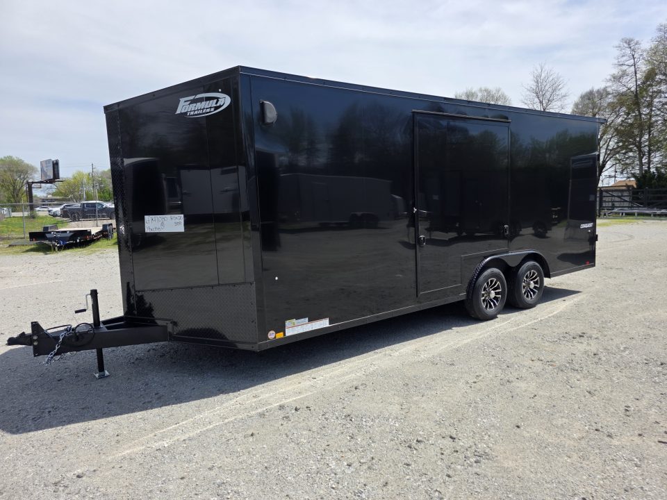 New 2026 Formula Trailers 8.5x20 CAR HAULER WITH ESCAPE DOOR BLACKOUT TRIM 10K GVWR 7' INSIDE SXS UTV GOLF CART Cargo / Enclosed Trailer