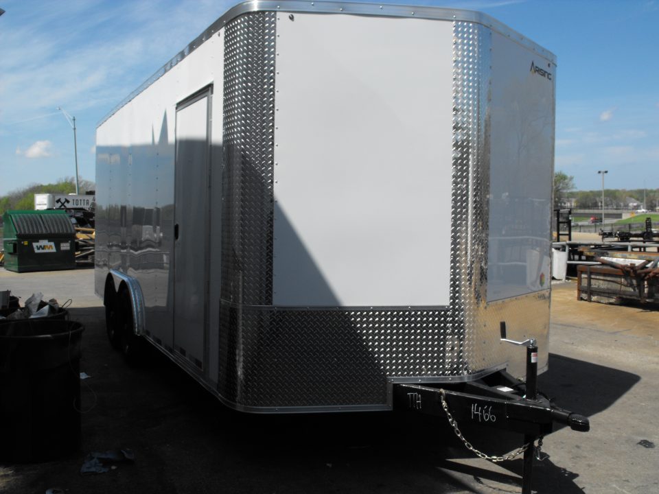 New Enclosed Cargo 8.5 x 18 Dove Ramp 7' I nt 10400 Gvwr