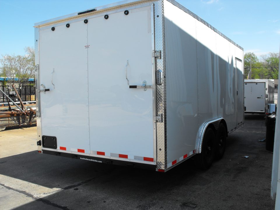 New Enclosed Cargo 8.5 x 18 Dove Ramp 7' I nt 10400 Gvwr