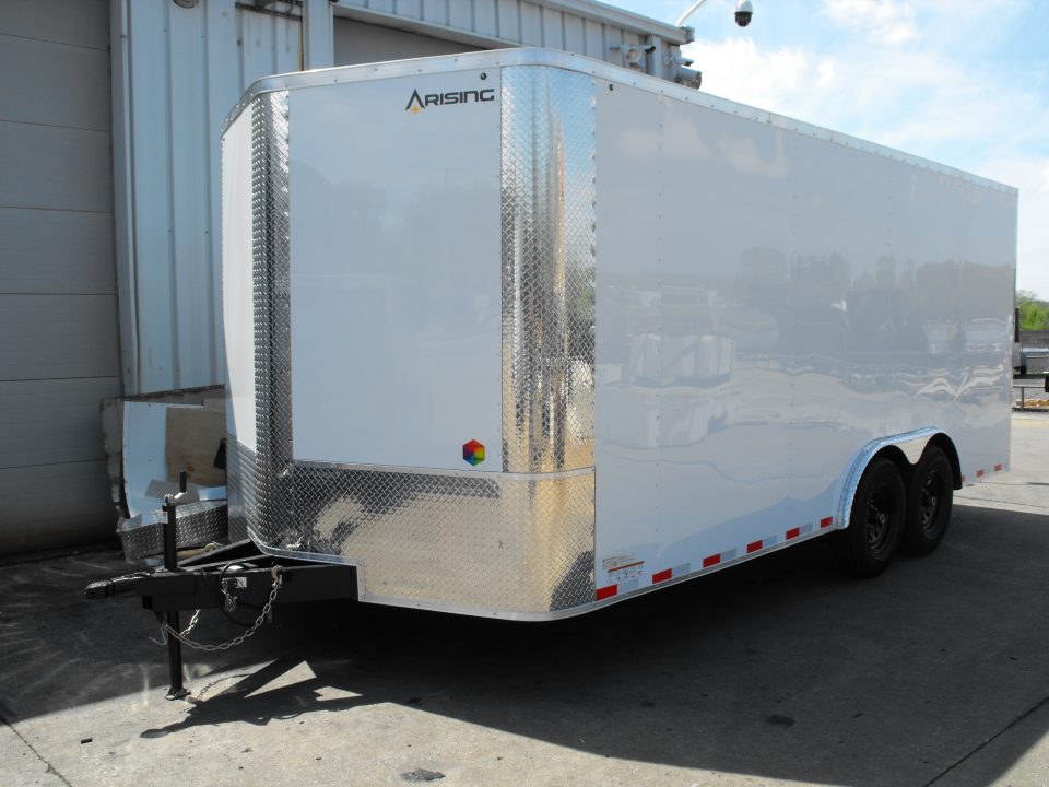 New Enclosed Cargo 8.5 x 18 Dove Ramp 7' I nt 10400 Gvwr