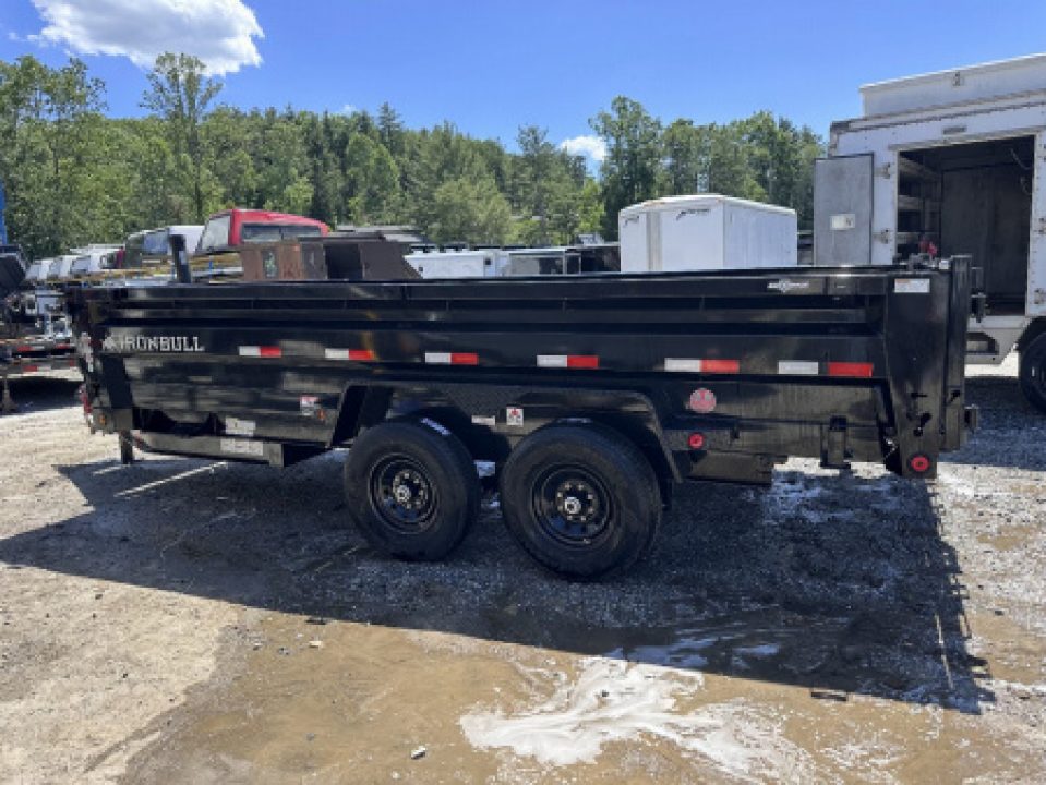 New 2026 Iron Bull Dump Trailer / DTB Series / 83" Wide x 16' Long / Telescopic Hoist / Ramps / Tarp / 24" High Sides