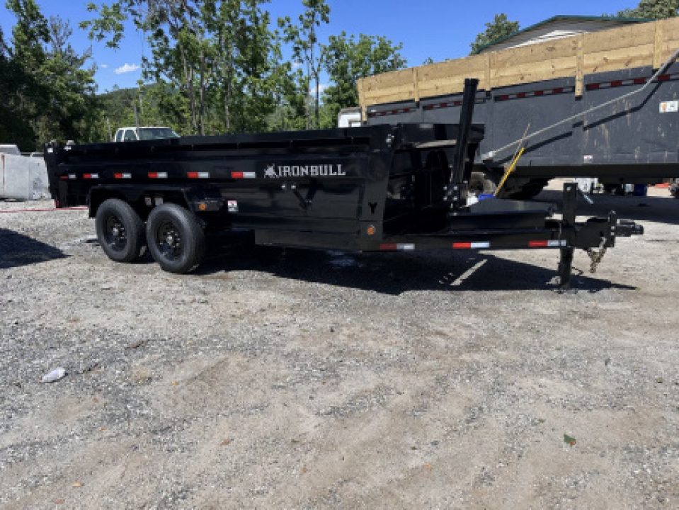 New 2026 Iron Bull Dump Trailer / DTB Series / 83" Wide x 16' Long / Telescopic Hoist / Ramps / Tarp / 24" High Sides