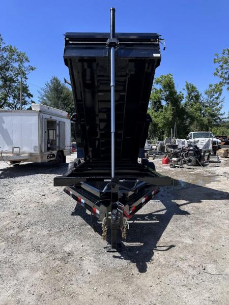 New 2026 Iron Bull Dump Trailer / DTB Series / 83" Wide x 16' Long / Telescopic Hoist / Ramps / Tarp / 24" High Sides