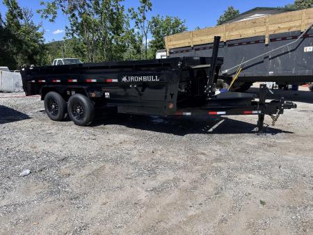 New 2026 Iron Bull Dump Trailer / DTB Series / 83" Wide x 16' Long / Telescopic Hoist / Ramps / Tarp / 24" High Sides