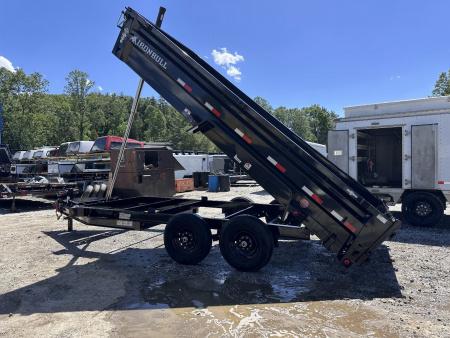 New 2026 Iron Bull Dump Trailer / DTB Series / 83" Wide x 16' Long / Telescopic Hoist / Ramps / Tarp / 24" High Sides