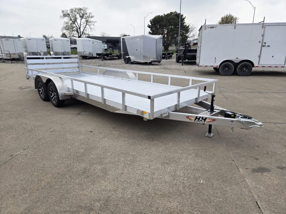 New 2026 H&H Trailers 82x20 Aluminum Rail Side Utility Trailer 7K Tandem Utility Trailer