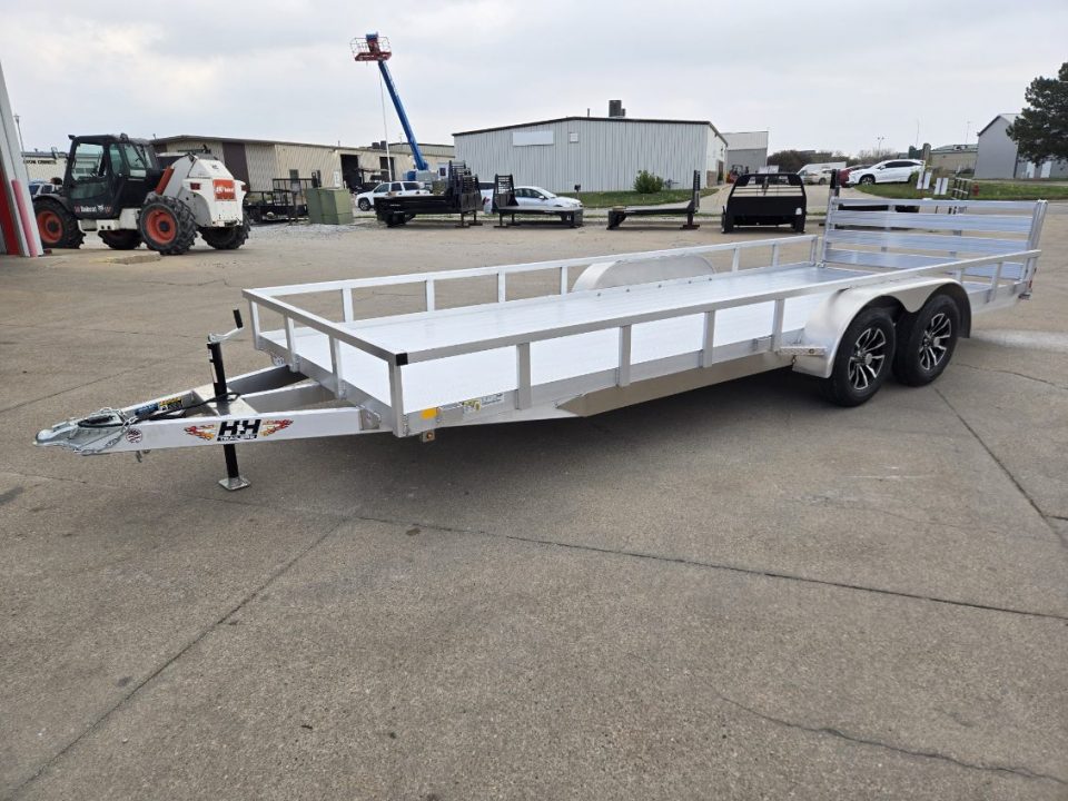 New 2026 H&H Trailers 82x20 Aluminum Rail Side Utility Trailer 7K Tandem Utility Trailer