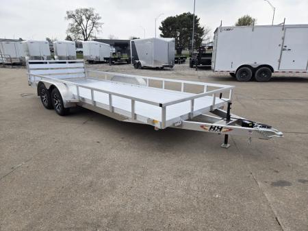 New 2026 H&H Trailers 82x20 Aluminum Rail Side Utility Trailer 7K Tandem Utility Trailer