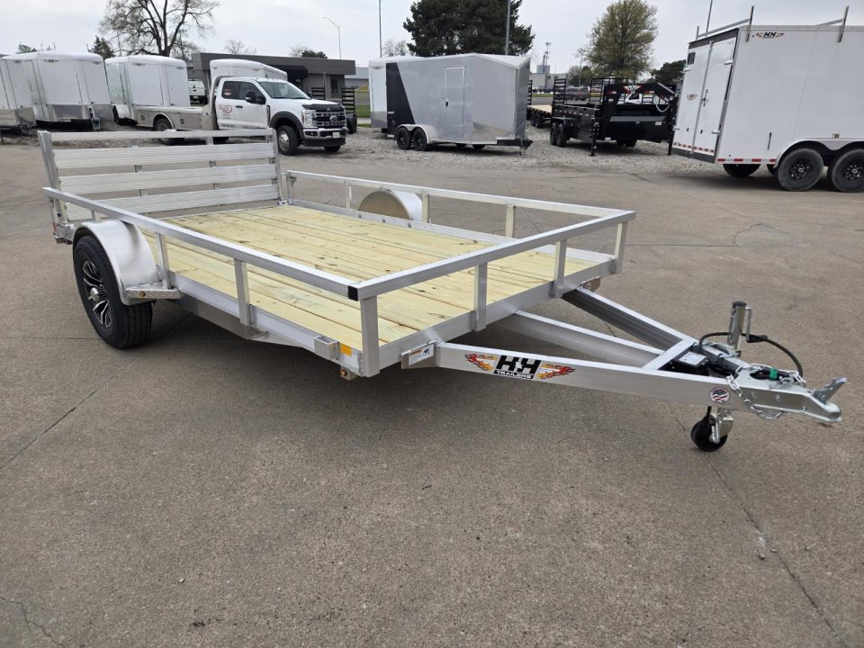 New 2026 H&H Trailers 82x12 Aluminum Rail Side 5K Utility Trailer