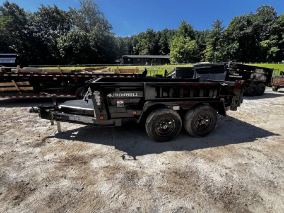 New 2026 Iron Bull Dump Trailer / DTB Series / 60" Wide x 10' Long / Scissor Hoist / Ramp / Tarp / 18" High Sides / 2- 5200# Electric Brake Axles / 15" Tires & Wheels //
