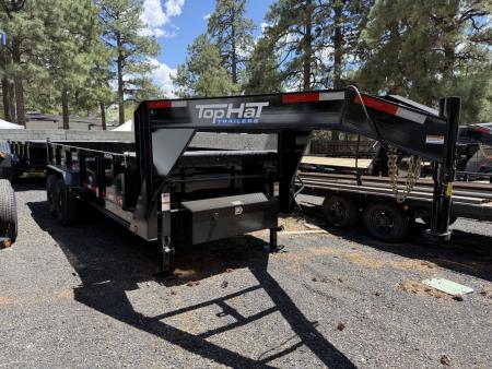 New 2026 Top Hat Trailers 7'X14' Gooseneck Dump Trailer 14000 lb G.V.W. 2' Sides Dump Trailer