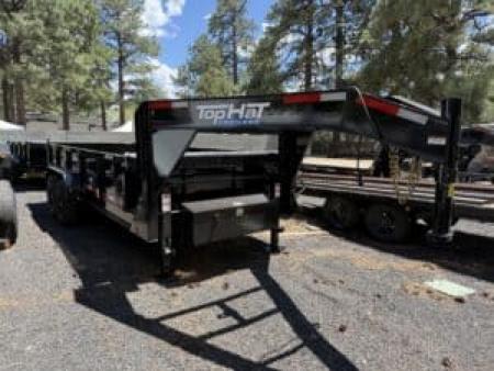 New 2026 Top Hat Trailers 7'X14' Gooseneck Dump Trailer 14000 lb G.V.W. 2' Sides Dump Trailer