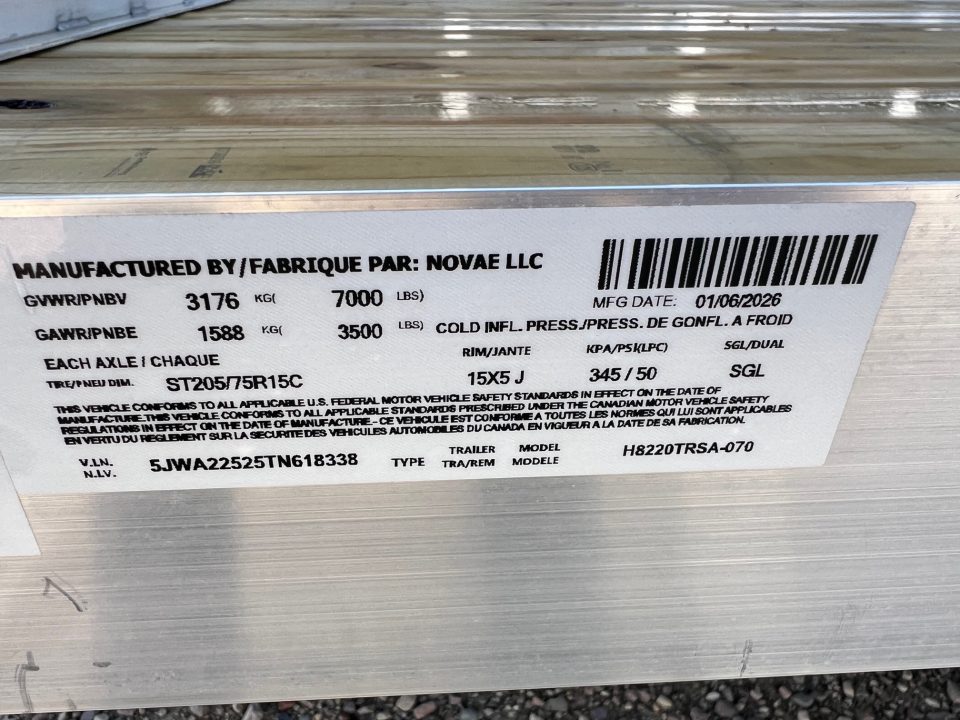 New 2026 H&H Trailers 20' Tandem Aluminum Utility Trailer
