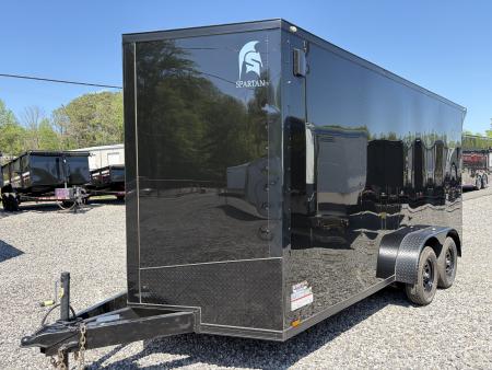 New 2026 Spartan Cargo 7x16 Enclosed Trailer, Race Wing, Polycor, 16" On Center Construction Throughout