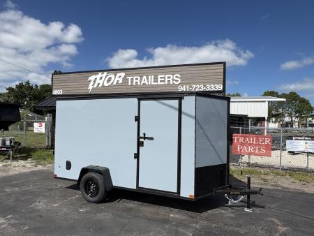New 2026 Covered Wagon Trailers 6X12 SA POLAR SILV POLY WITH BLACKOUT AND Cargo / Enclosed Trailer