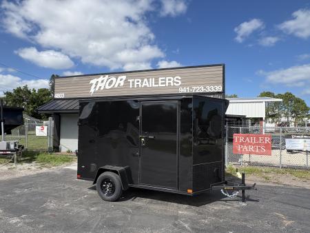New 2026 Covered Wagon Trailers 6X10 SA BLACK WITH BLACKOUT PACKAGE AND R Cargo / Enclosed Trailer