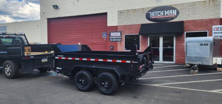 New 6 x 10 Sure-Trac Low-Pro Single Ram Dump Trailer 7k **w/Ramps & Stab Jacks