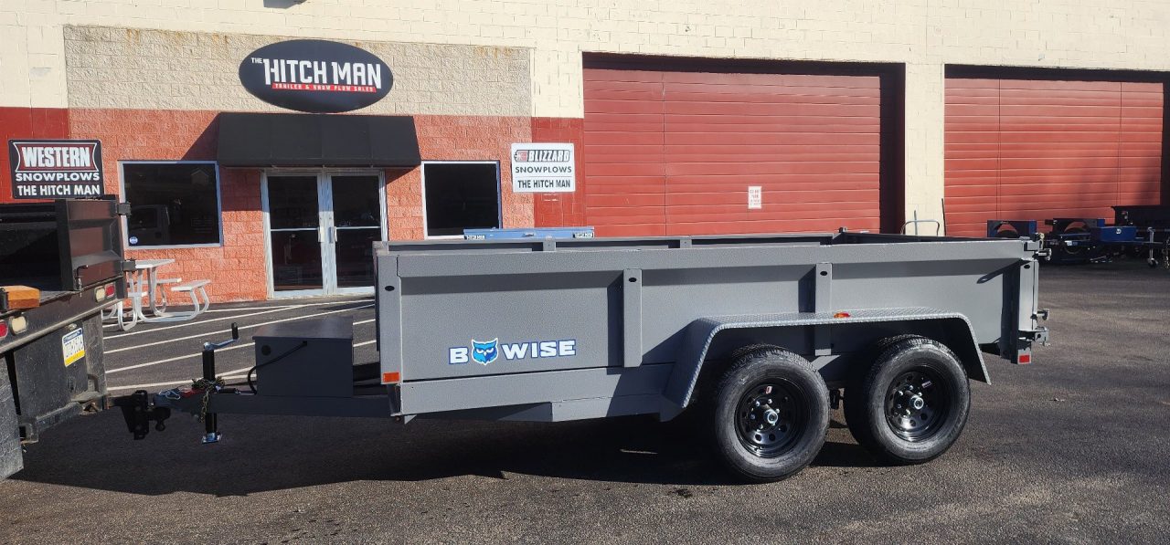 New 6 x 12 BWISE Low Pro Dump Trailer 10k HTONE GRAY***