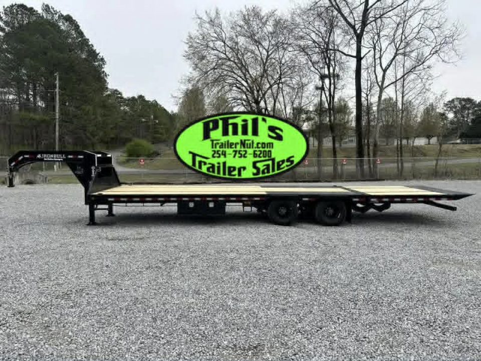 New 2026 Iron Bull 32' TANDEM DUAL GOOSENECK TRAILER 9' HYDRAULIC DOVE GOOSENECK Deckover Trailer
