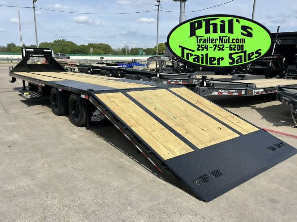 New 2026 Iron Bull 32' TANDEM DUAL GOOSENECK TRAILER 9' HYDRAULIC DOVE GOOSENECK Deckover Trailer